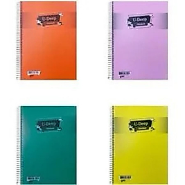 U-Deep A4 Spiralli Defter Pp. Kapak 120 Yp. Kareli